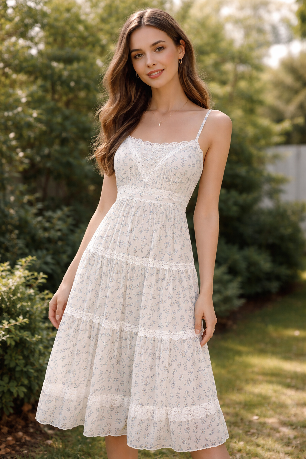 Lace Trim Floral Maxi Dress - Image 3