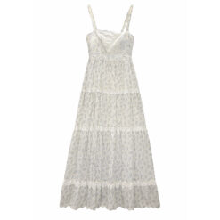 Lace Trim Floral Maxi Dress