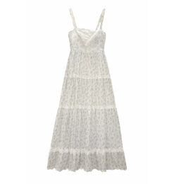 Lace Trim Floral Maxi Dress