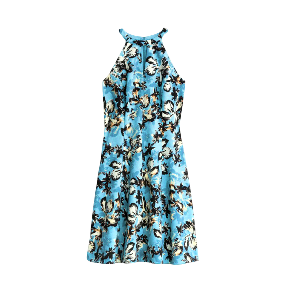 Halter Floral Keyhole Dress