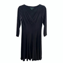 Classic Black Casual Wrap Dress