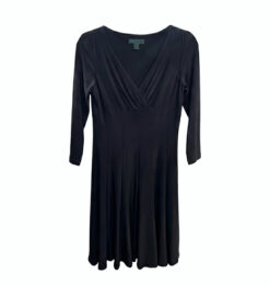 Classic Black Casual Wrap Dress