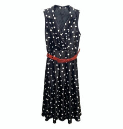 Classic Polka Dot Shirt Dress with Belt