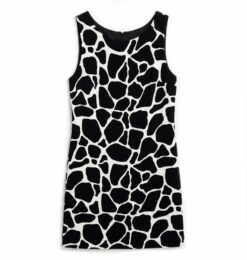 Giraffe Print Sleeveless Shift Dress